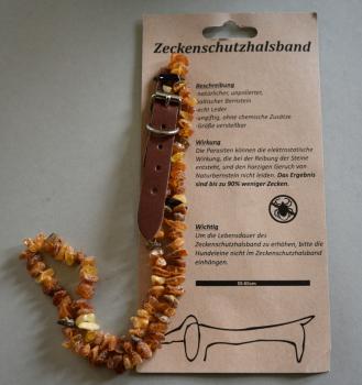Zeckenschutzhalsband Bernstein für Hunde braun bis 60 cm